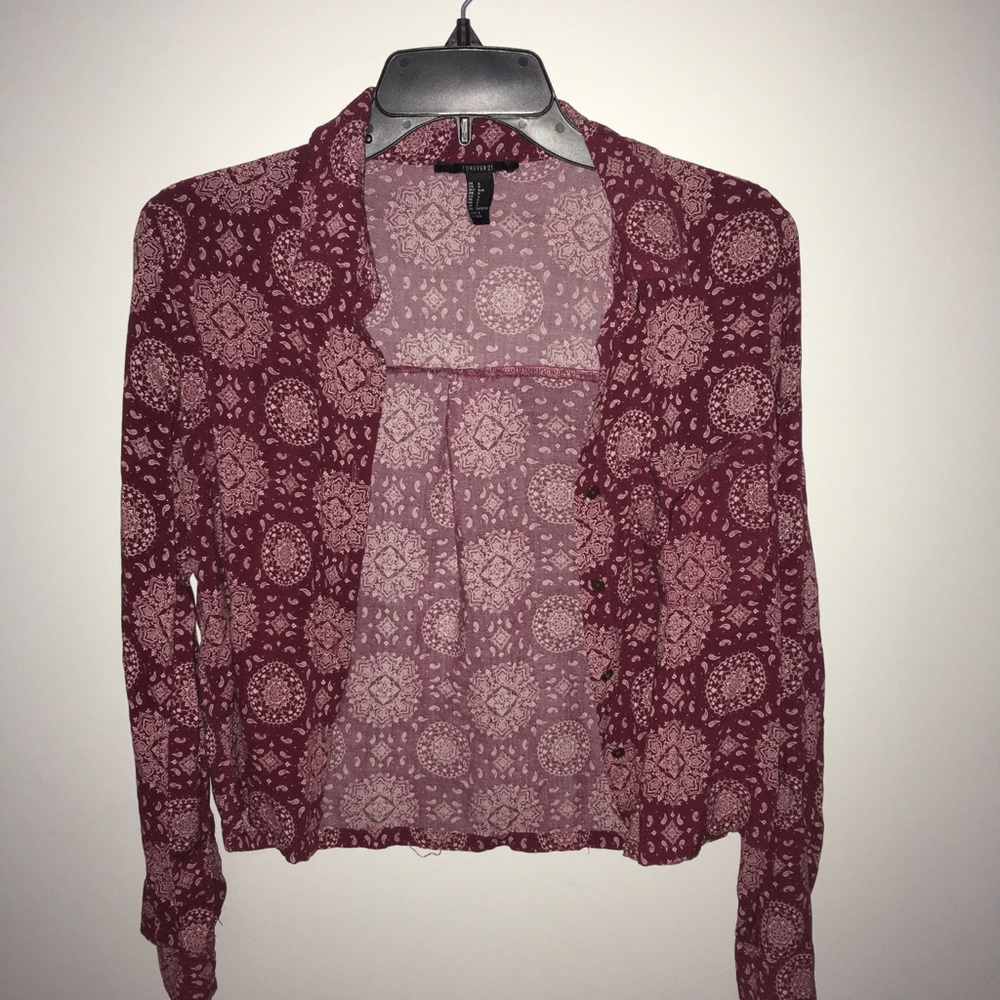 Button down crop top